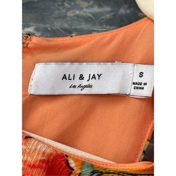 D1 Ali &‎ Jay Orange Floral Maxi Dress Size Small - Picture 5 of 9